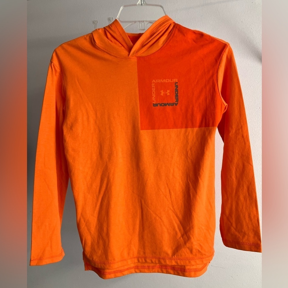 Under Armour Youth Pullover Hoodie, Size Youth Medium, Orange, Long Sleeves